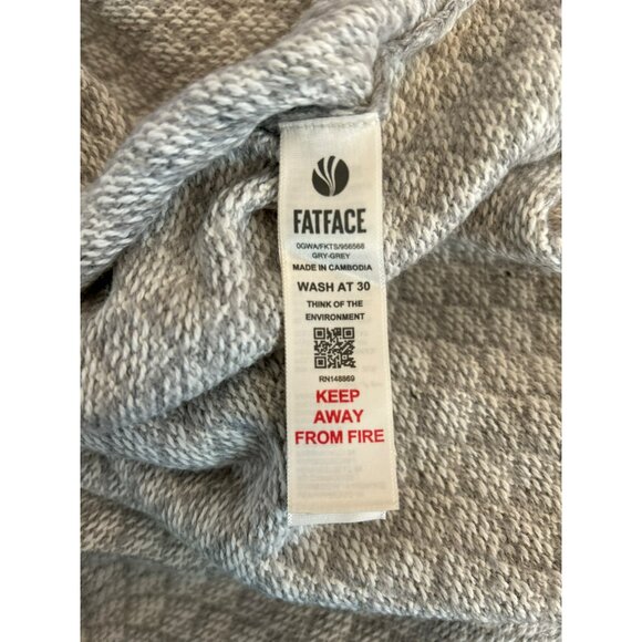 Fatface Women's Grey Geometric Patterned Cowl Neck Blouse Size 18 Oversized - Picture 6 of 8